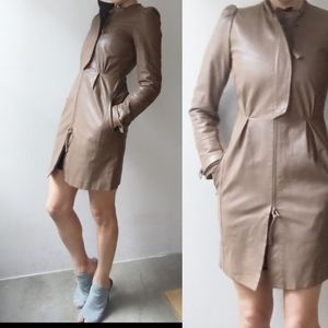 All Saints Jackets & Coats - All Saints skinny cocoa leather dress jacket 2 All Saints Jackets & Coats - All Saints skinny cocoa leather dress jacket 2